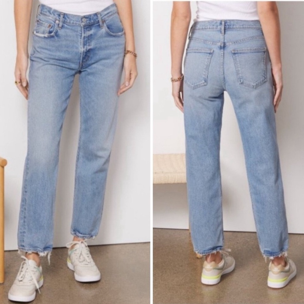 AGOLDE Kye MID Rise FORESEEN Straight Leg CROP Jeans WOMEN 25‎ ORGANIC